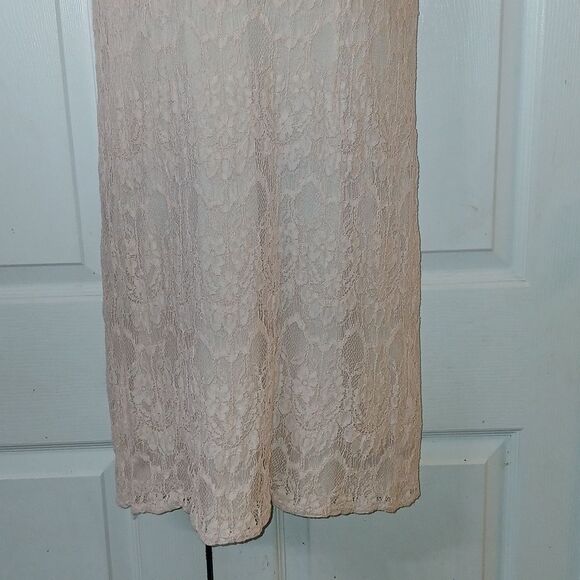 Lovely by Adrianna Papell blush lace dress wedding cruise baby shower Sz 10 NWOT - Picture 2 of 8
